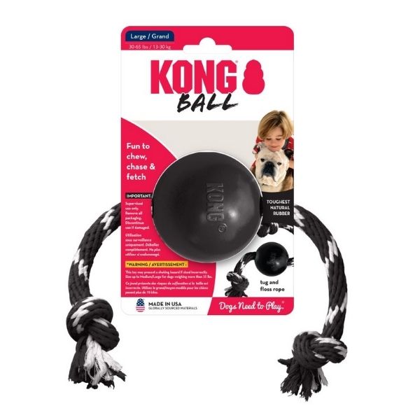 KONG Extreme Ball With Rope Dog Toy HugglePets
