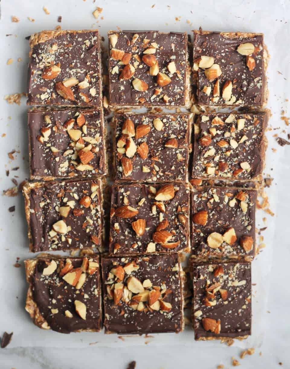 Easy NoBake Almond Butter Oatmeal Bars Hummusapien