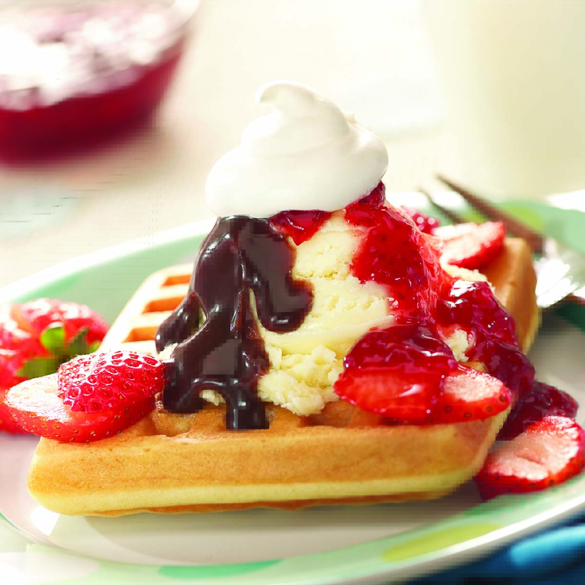 Hungry Jack Loaded Waffle Ice Cream Sundaes