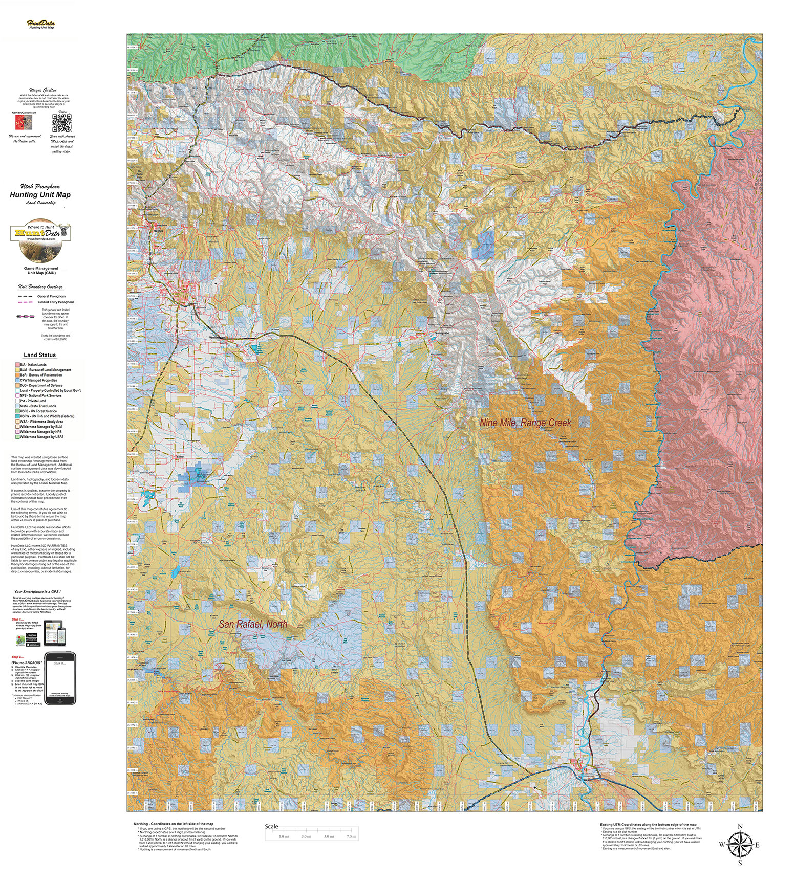 UT Antelope Land Ownership Maps. Hunt Data