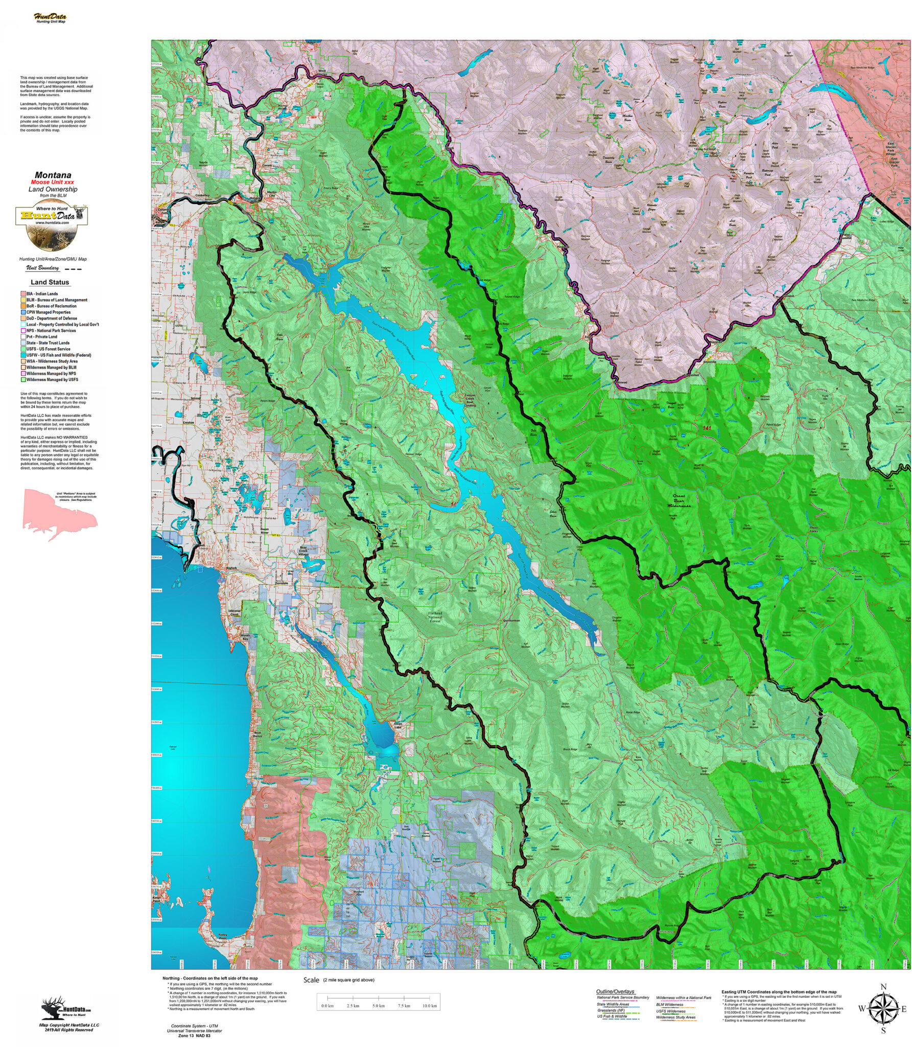 Montana Moose District Land Ownership Maps Hunt Data