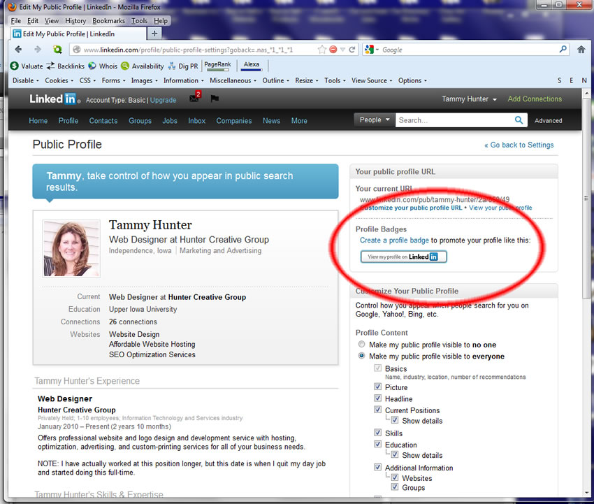 Add LinkedIn Page Badge Code to sites with LI Page Badge Widgets