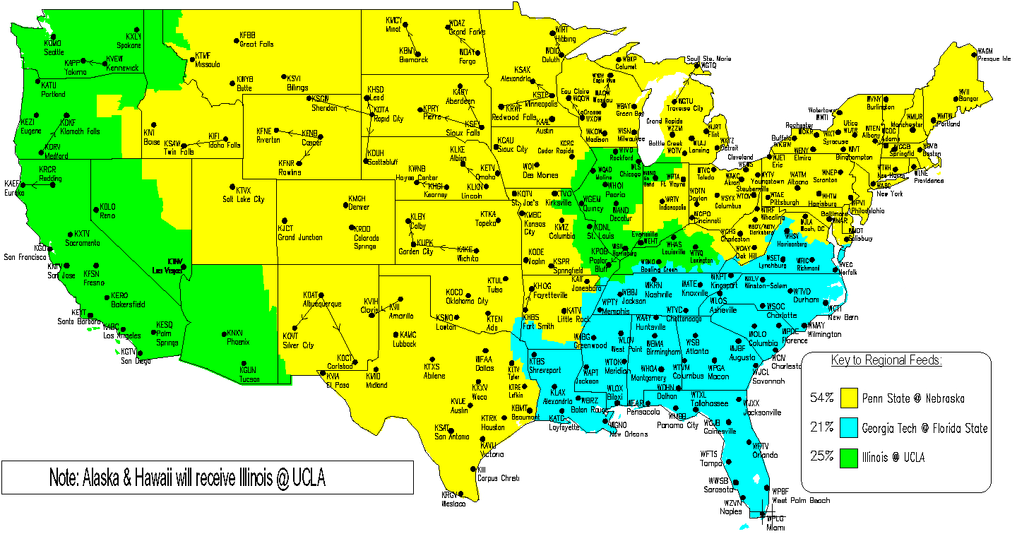 2003 NebraskaPenn State football TV coverage map HuskerMax™