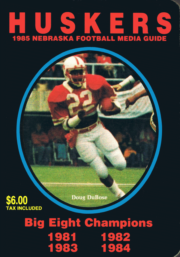 1985 Nebraska football media guide cover HuskerMax™