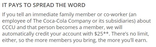 CocaCola Credit Union Promotions 25 Referral Bonus (GA)