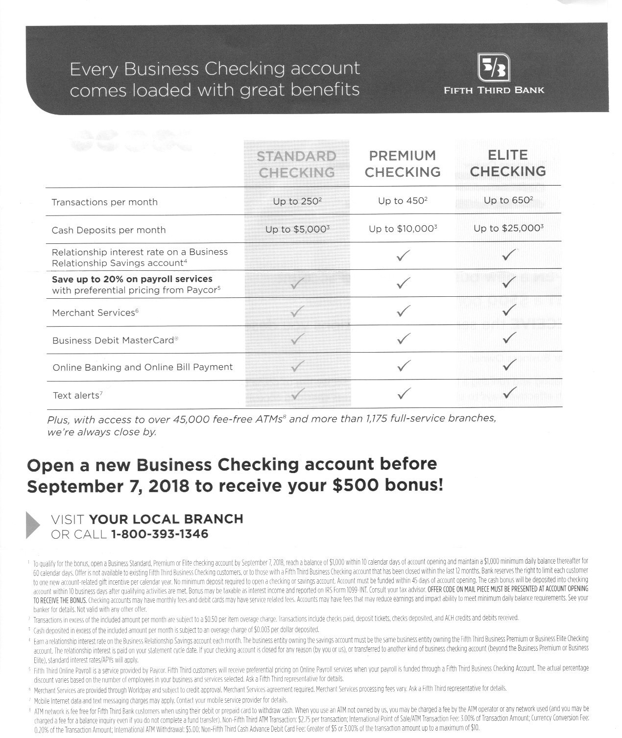 Commerce Bank Promotions: $50, $100, $200, $300, $500.