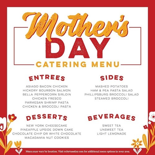 Ruby Tuesday Promotions 20 Off 100+ Catering Orders, 15 Off Togo