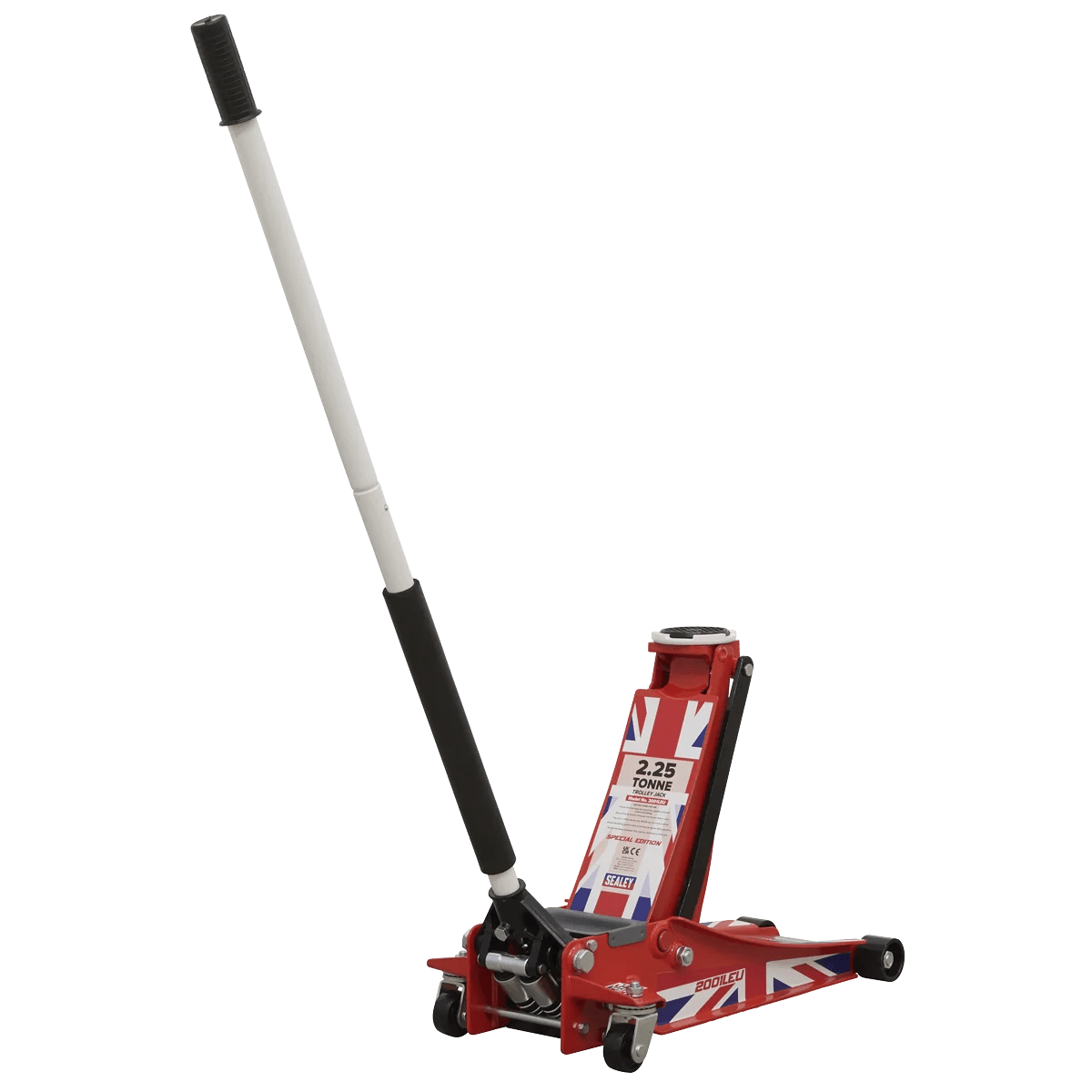 Trolley Jack 2.25tonne Low Entry Rocket Lift Union Flag Huttie