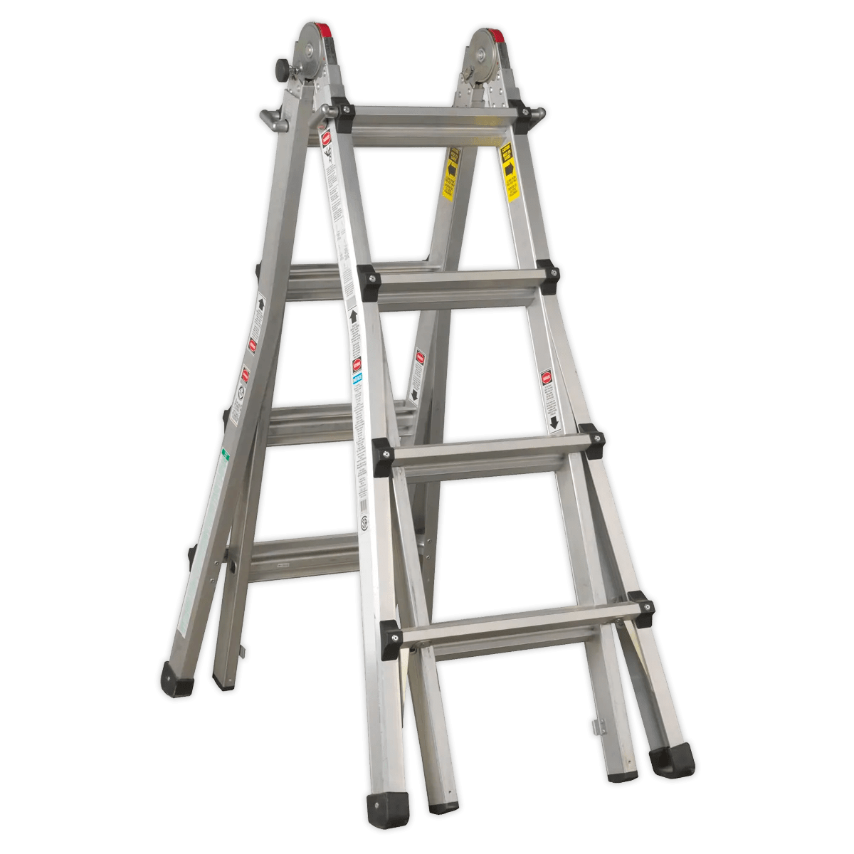 Aluminium Telescopic Ladder 4Way EN 131 Adjustable Height Huttie