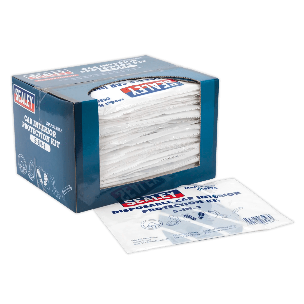 5in1 Disposable Car Interior Protection Kit Display Box of 50 Huttie