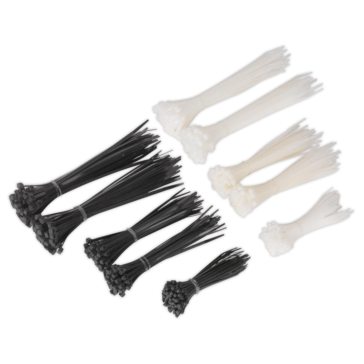 Cable Tie Assortment Black/White Pack of 600 Huttie