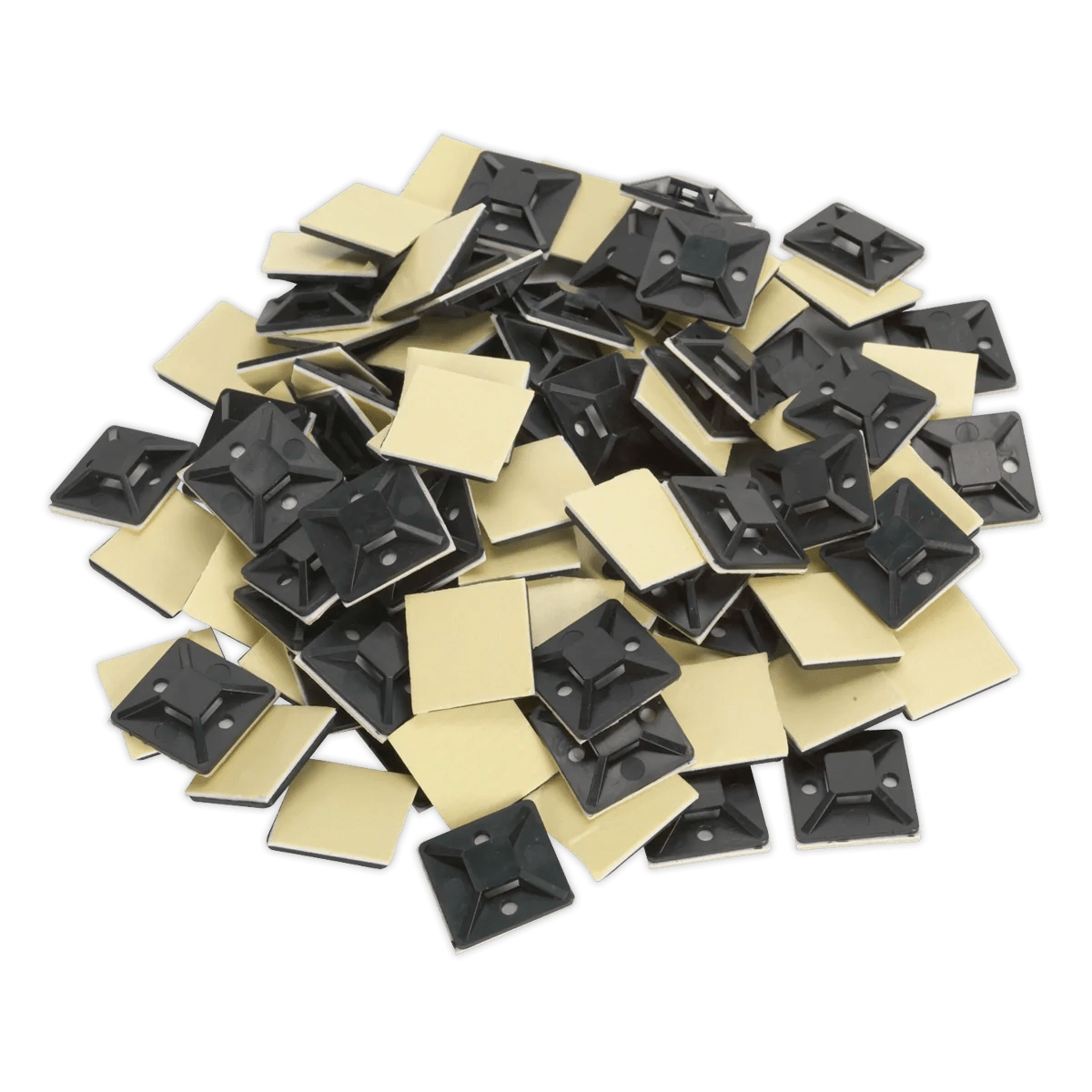SelfAdhesive Cable Tie Mount 30 x 30mm Black Pack of 100 Huttie