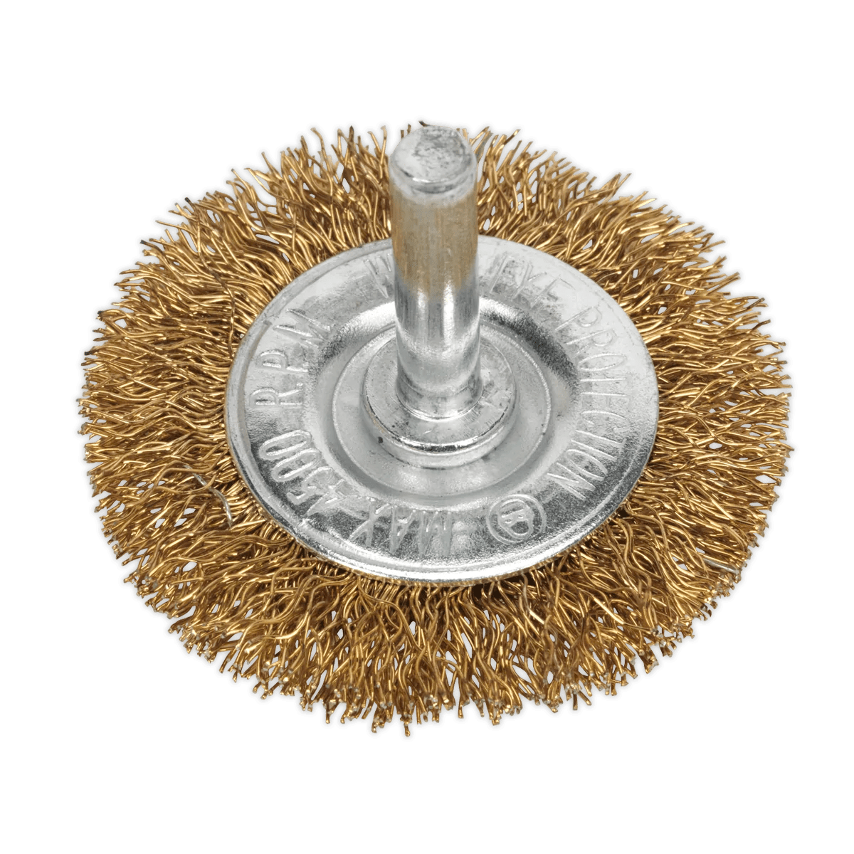 Flat Wire Brush Ø50mm with 6mm Shaft Huttie