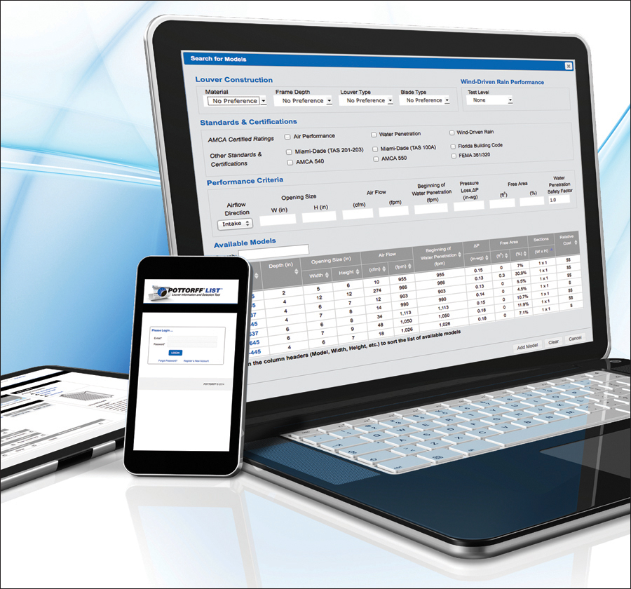 Pottorff Introduces List Louver Information, Selection Tool HVAC/P