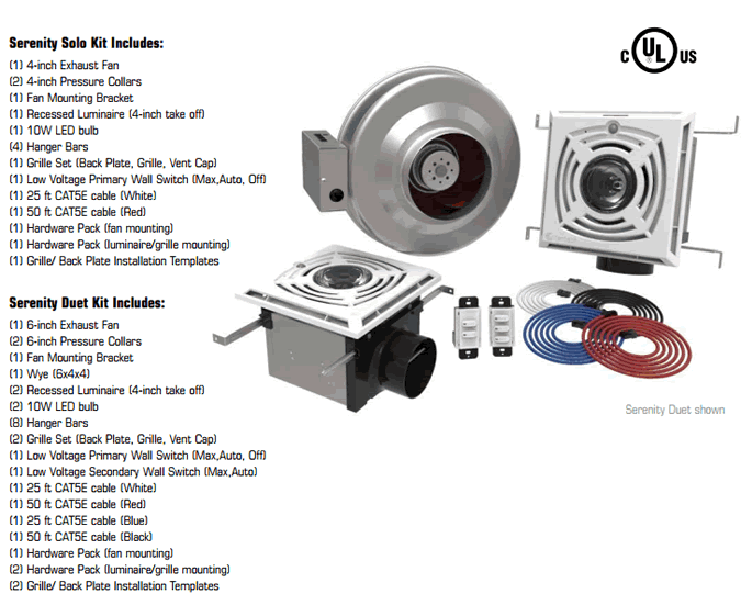 HVACQuick Fantech Serenity Bath Fan System