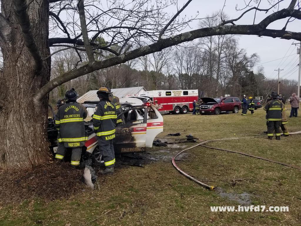 Hollywood VFD Responds To Leonardtown For Serious MVA With Vehicle On Fire Hollywood Volunteer