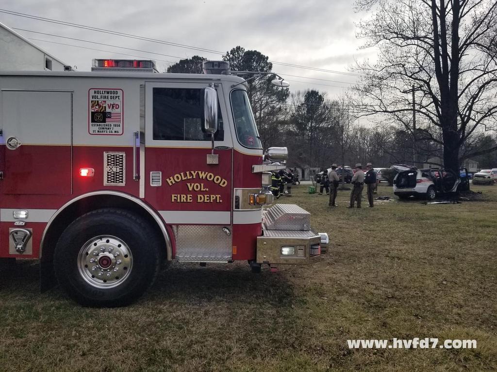 Hollywood VFD Responds To Leonardtown For Serious MVA With Vehicle On Fire Hollywood Volunteer