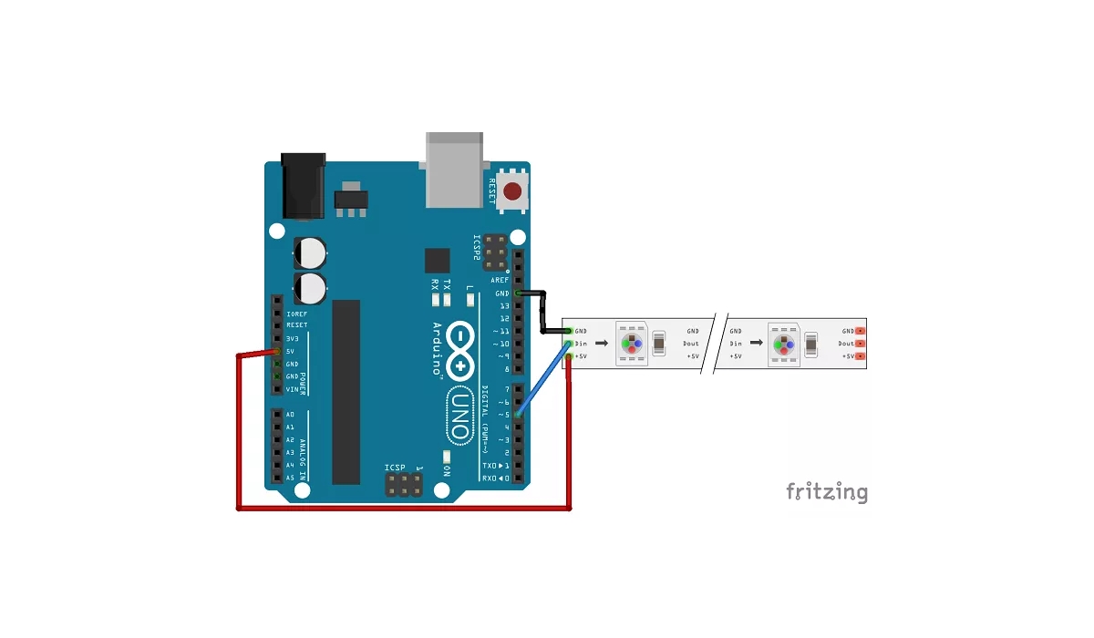 WS2812B čarovný pás RGB LED