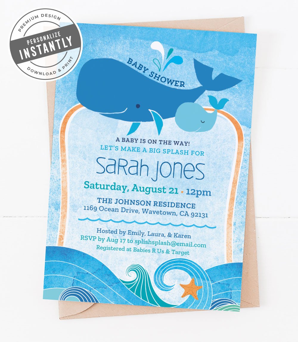 Under The Sea Baby Shower Invitations / Beach Bridal Shower Invitation