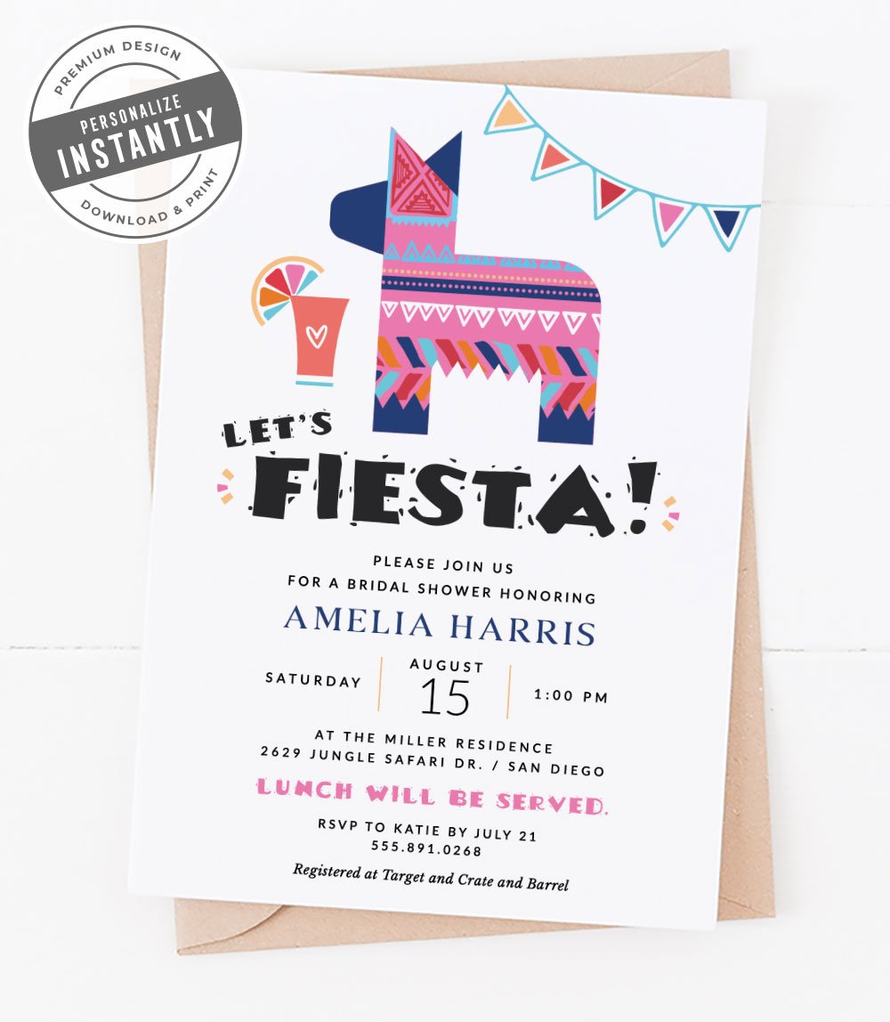Fiesta Bridal Shower Invitations Templates