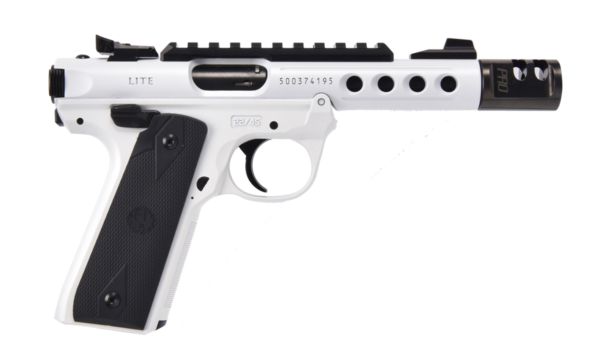 Ruger Mark IV 22/45 Lite 22LR Pistol with Storm Trooper White Finish