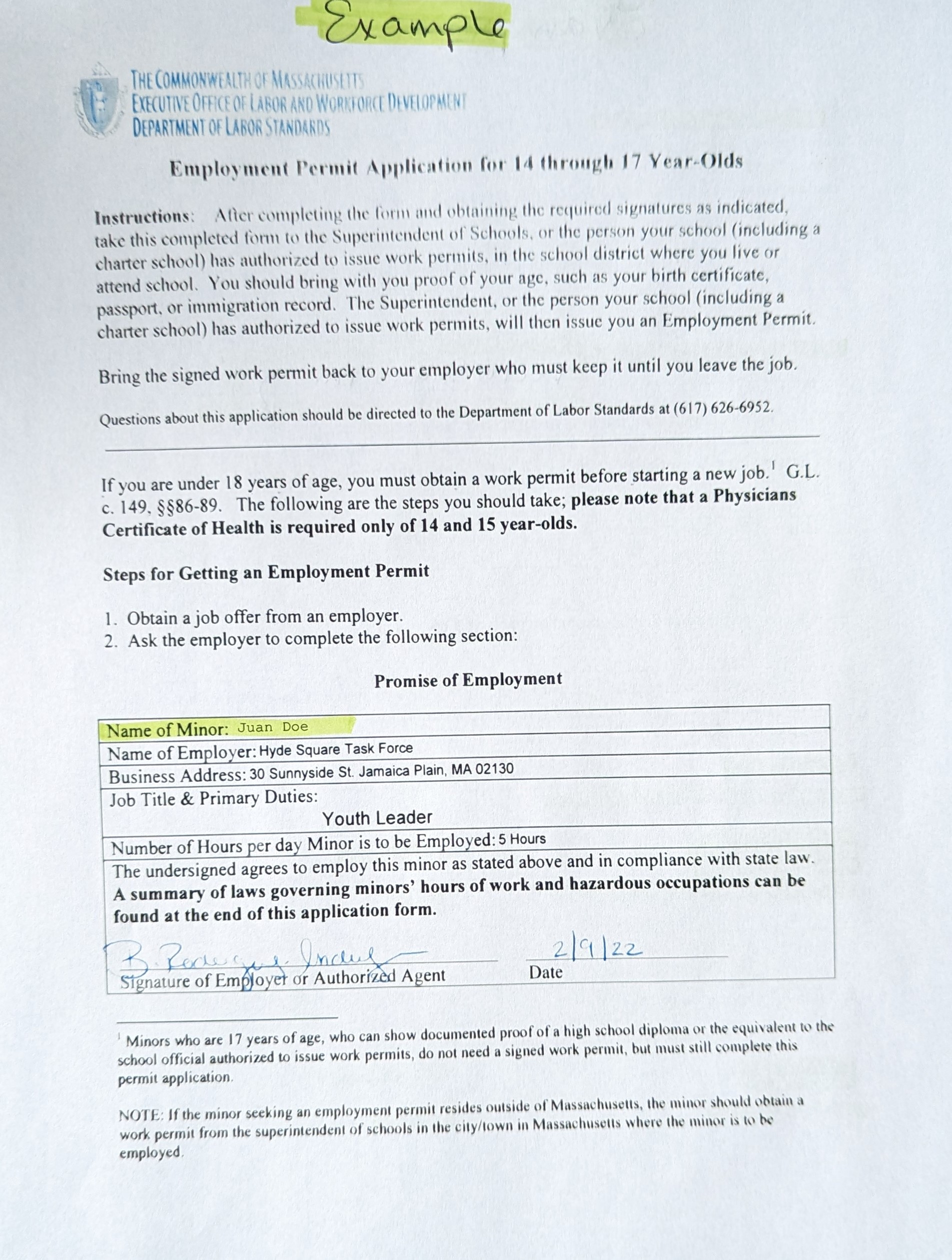 JEA Summer Paperwork English Hyde Square Task Force