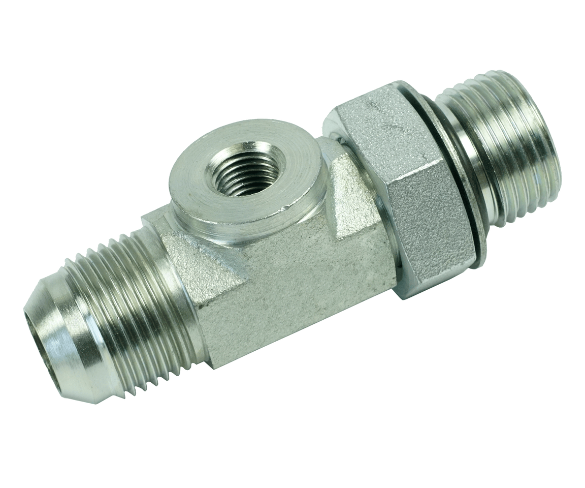 JIC 37º Male x ORB Male with Gauge Ports 1/4 inch NPT
