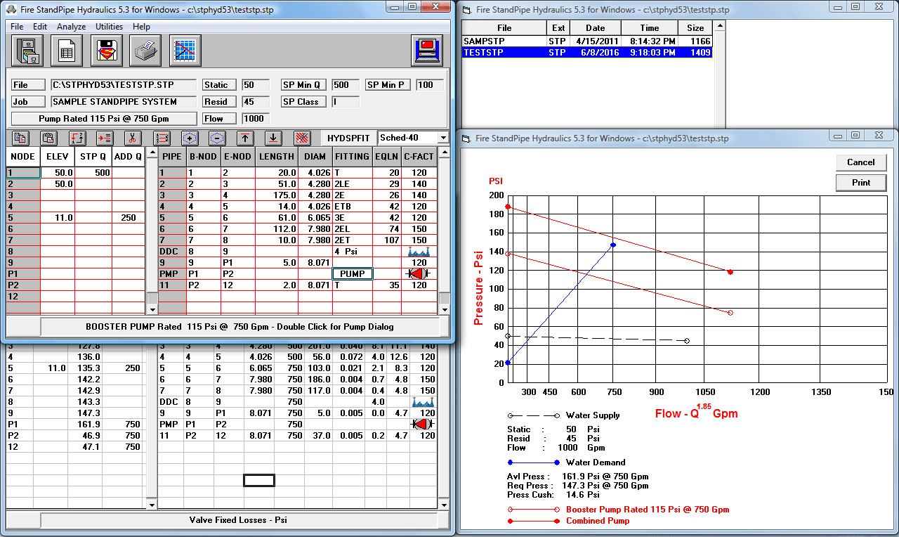 Fire StandPipe Hydraulic Calculation Software.