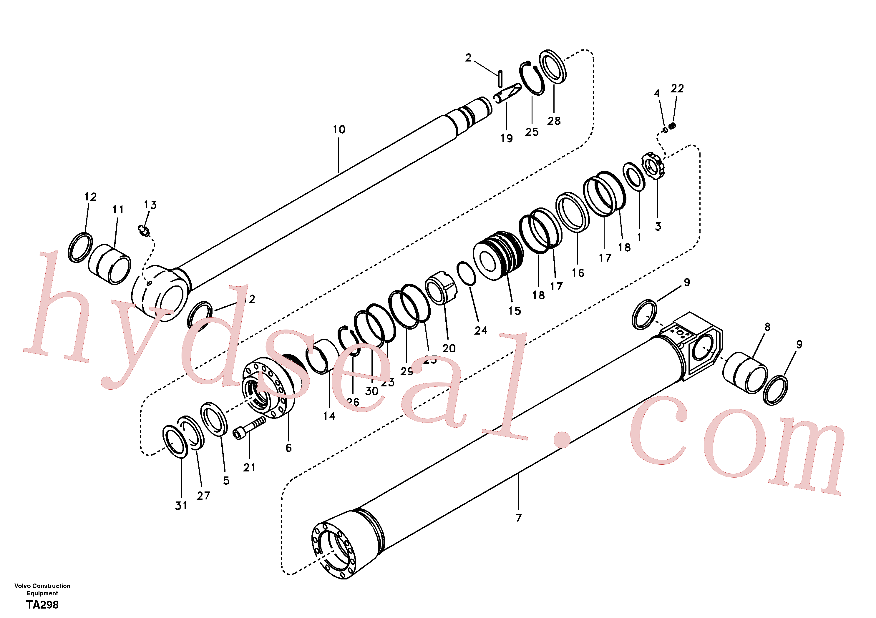 VOE14512432 Dipper arm cylinder for Volvo Excavator Parts