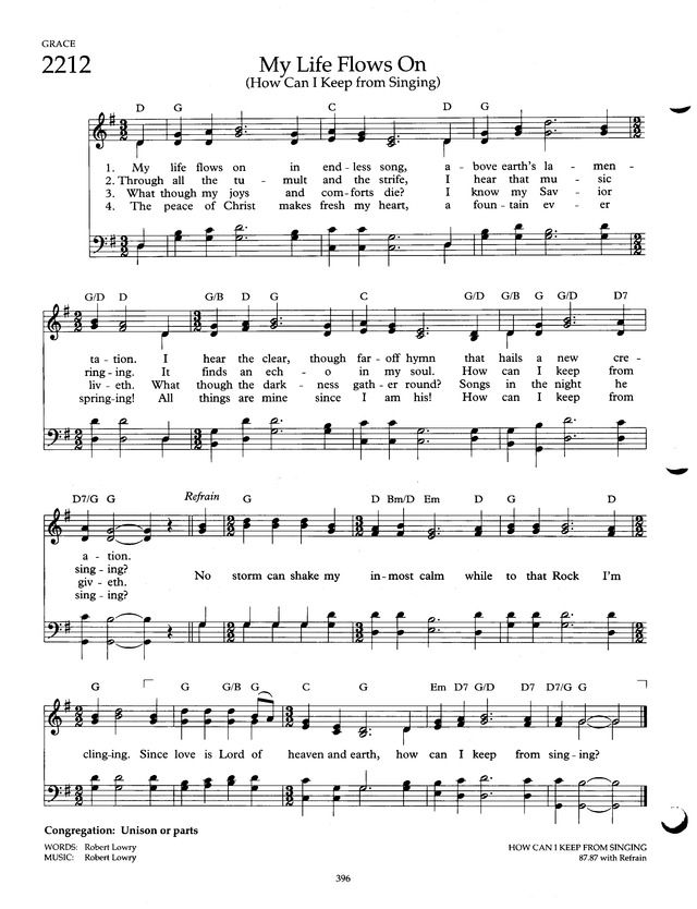 The Faith We Sing 2212. My life flows on in endless song