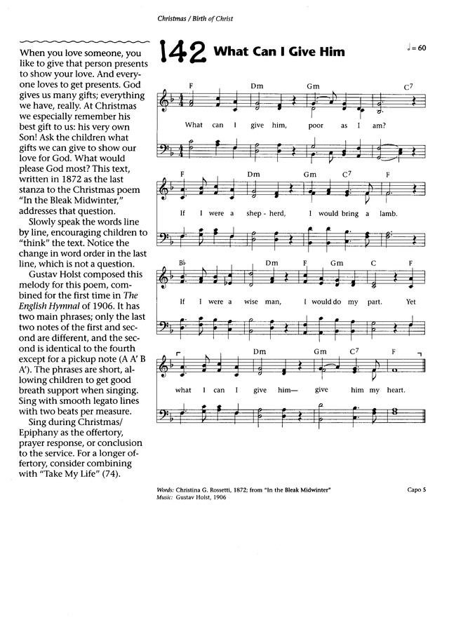 Songs for Life 142. What can I give him, poor as I am