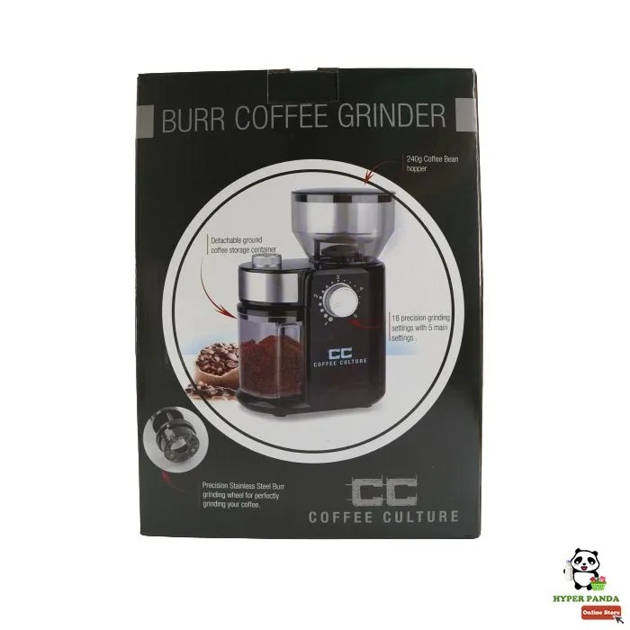Electric Burr Coffee Grinder Black Size 12 Cup Hyper Panda Supermarket