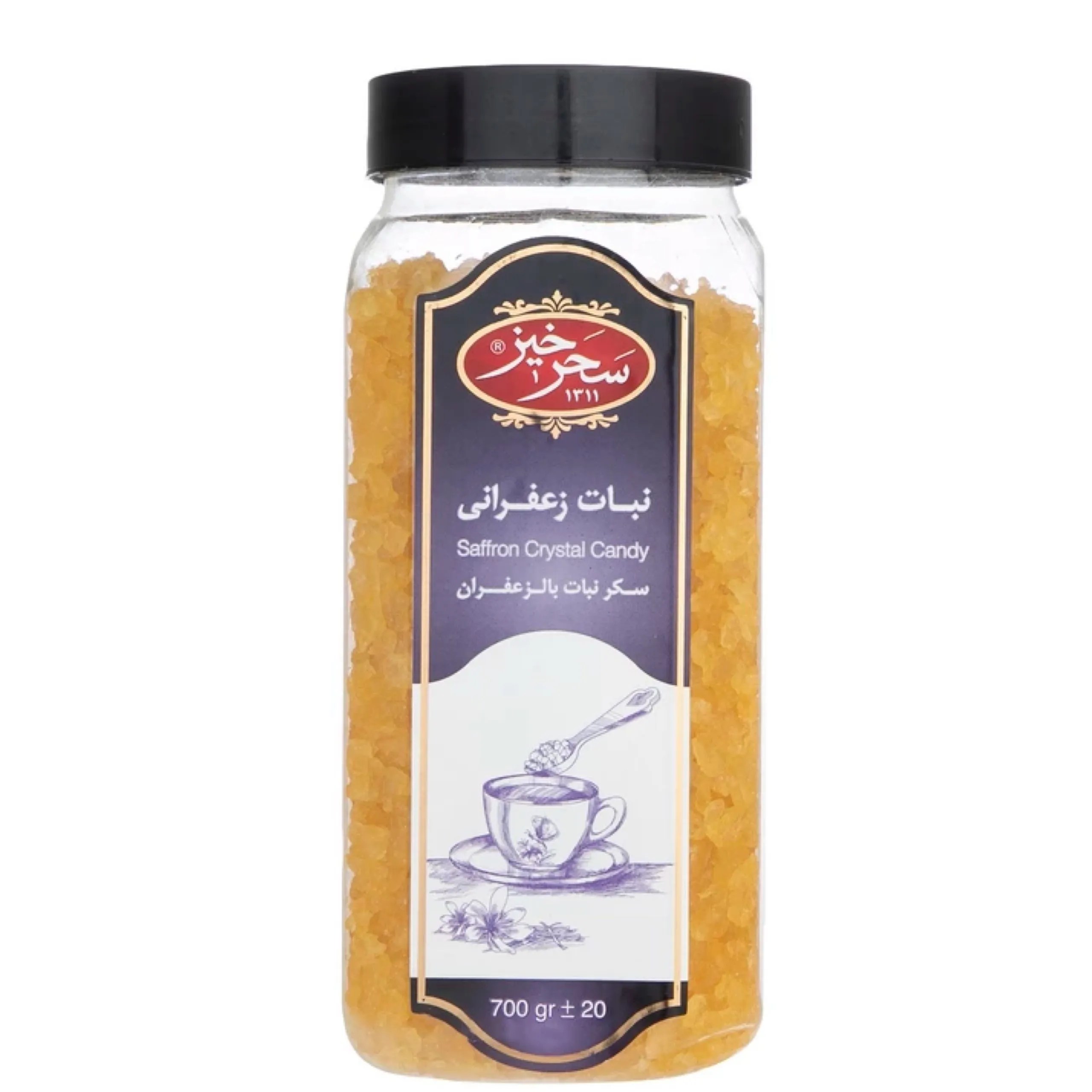 Saharkhiz Saffron Crystal Candy 700g نبات زعفرانی سحرخیز Hyper Panda