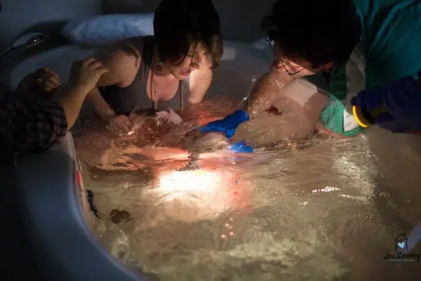 Beautiful Planned Waterbirth in the hospital New mom is OB/GYN