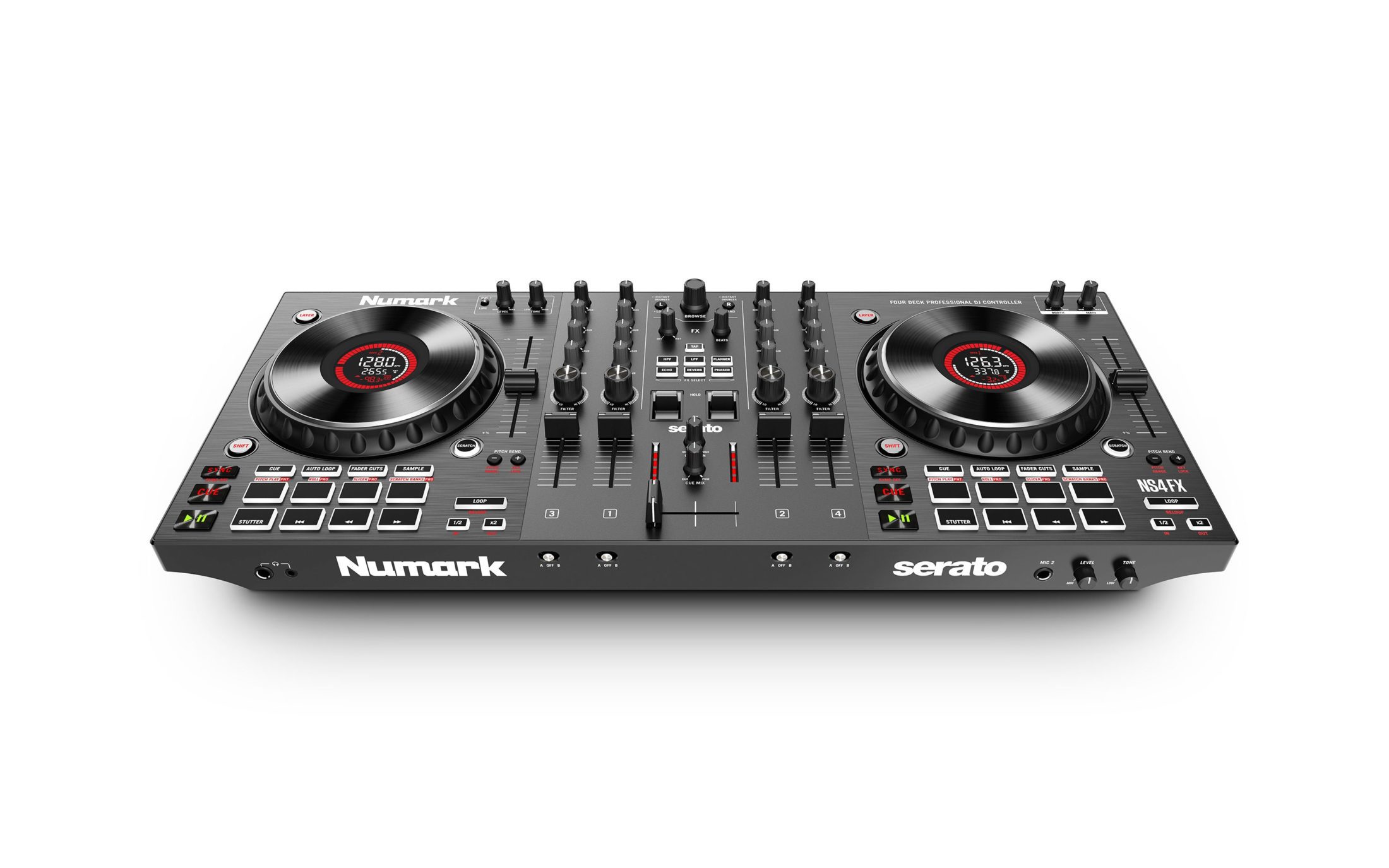 NS4FX 4Deck DJ Controller By Numark Available HyTek Electronics