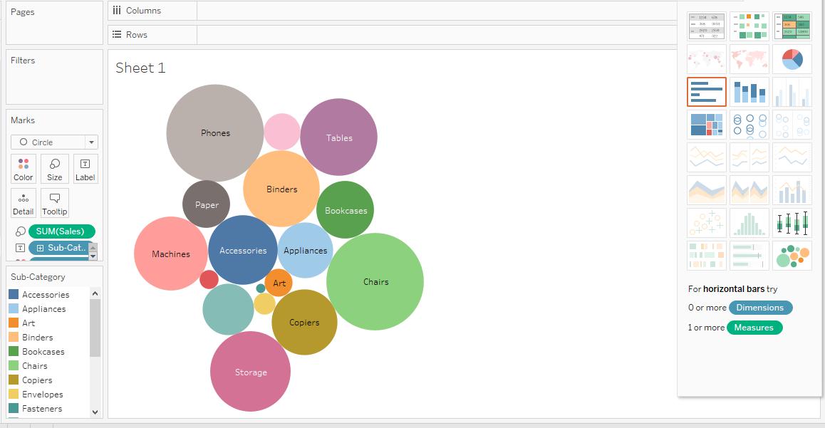 Tableau Bubble Chart i2tutorials