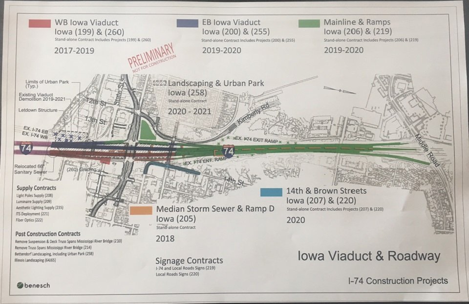 I74 Bridge Connecting Moline, IL and Bettendorf, IA