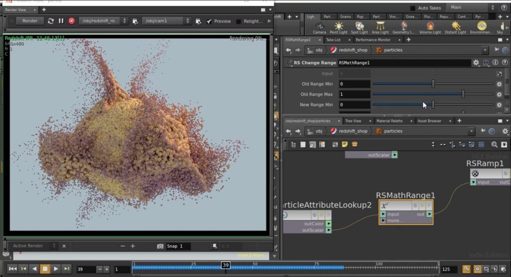 Particle rendering in Houdini with Redshift and Octane