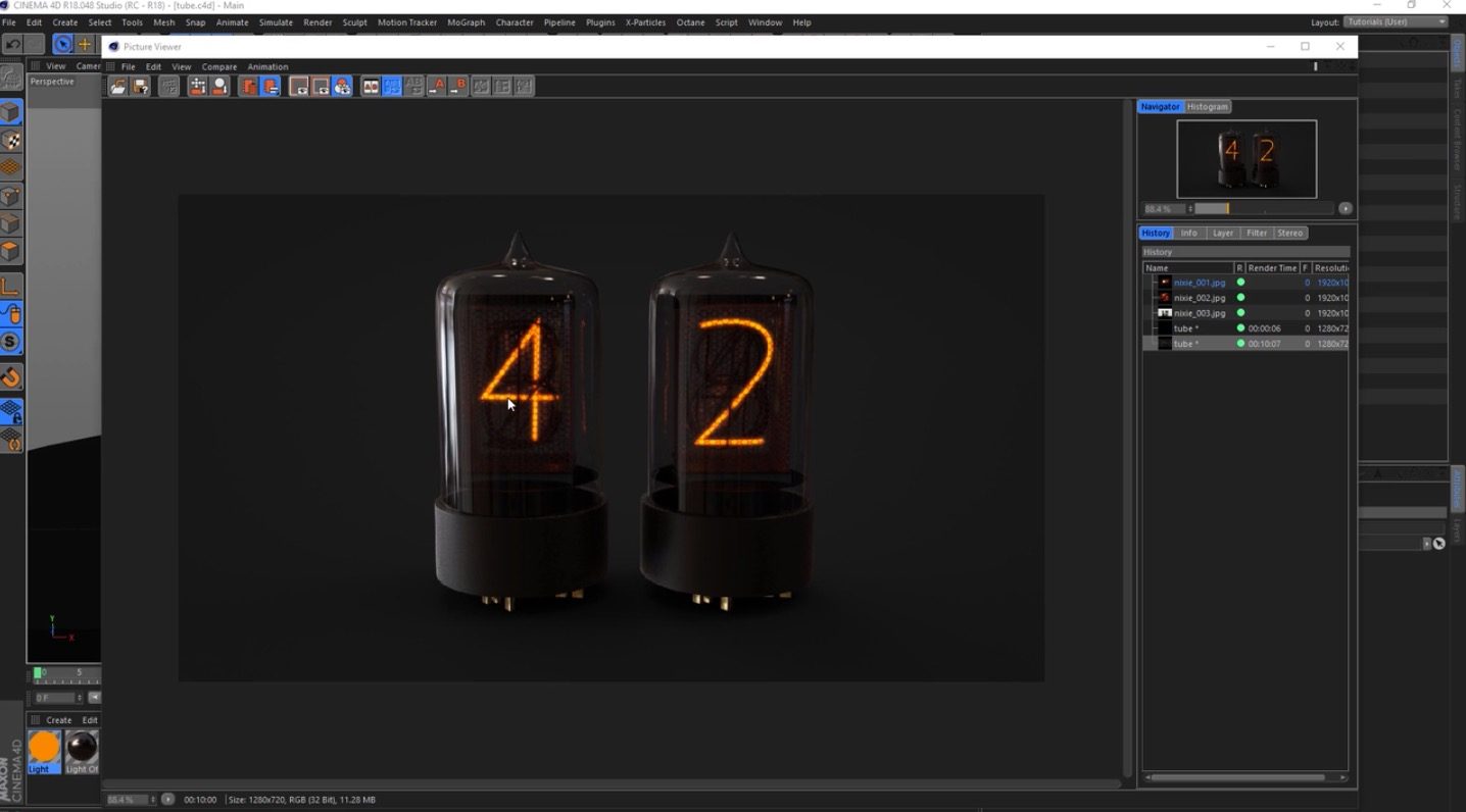 Create a Nixie Tube with Cinema 4D