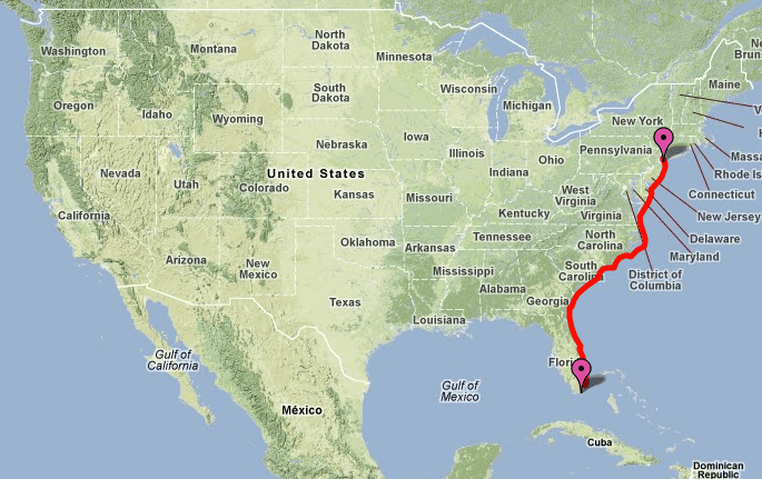 East Coast Intracoastal Waterway Map US Rowed Trip Iamfine Challenge