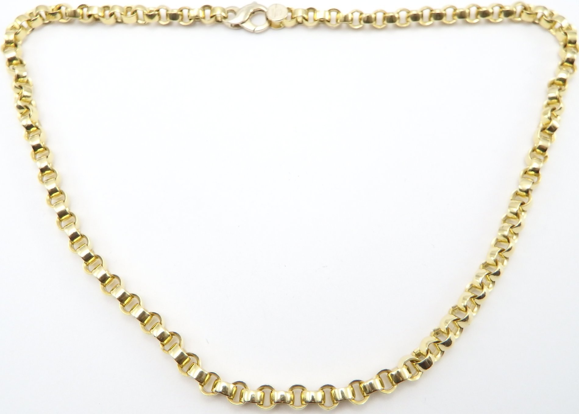 Heavy 18ct solid gold chain 64 grams 18 inch long yellow gold belcher