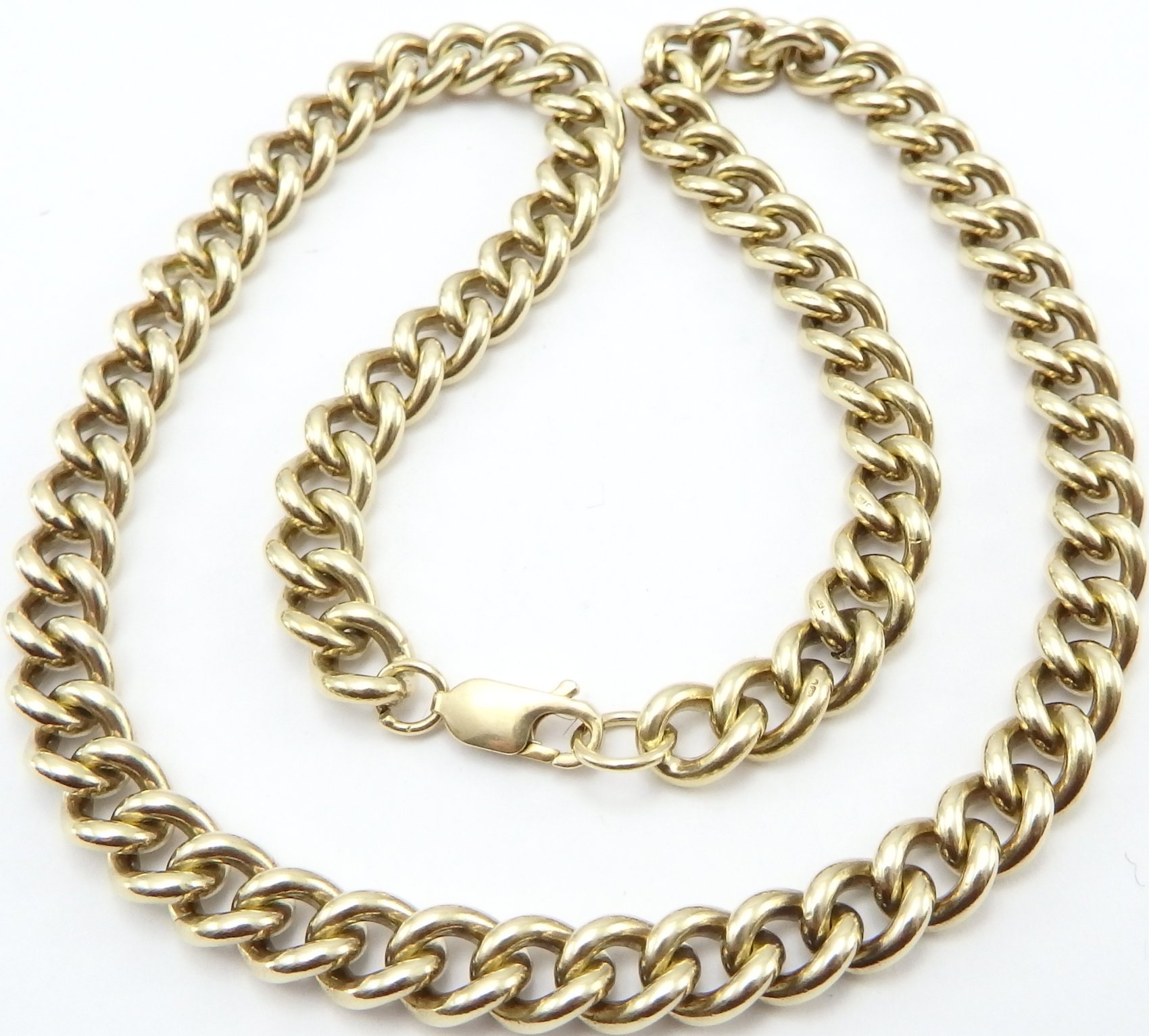 Heavy 9ct solid yellow gold 18 inch long hallmarked neck chain weighs