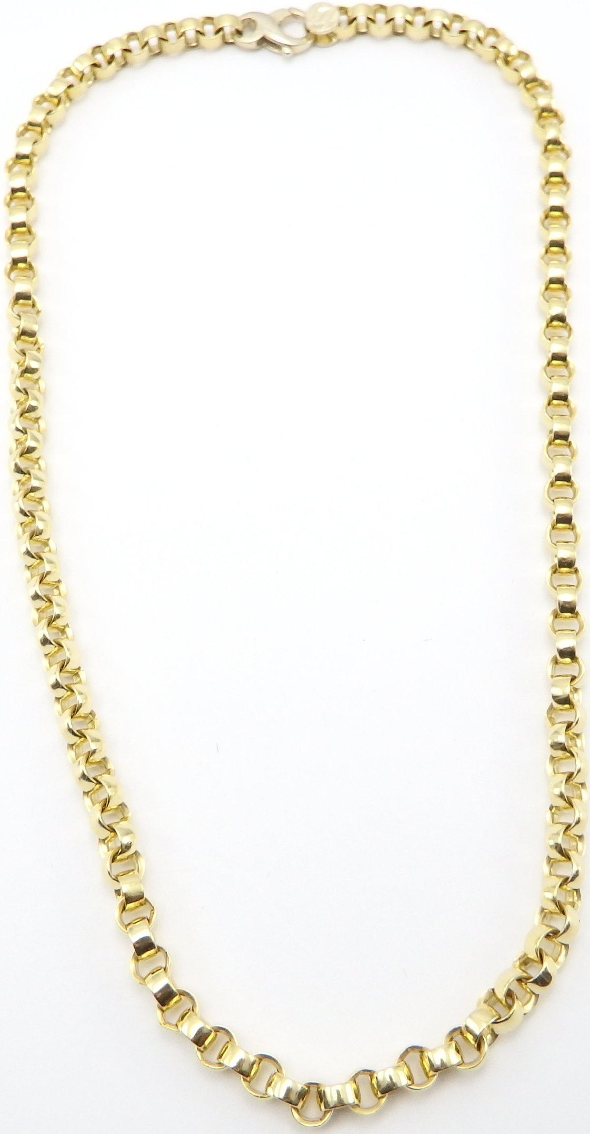 Heavy 18ct solid gold chain 64 grams 18 inch long yellow gold belcher