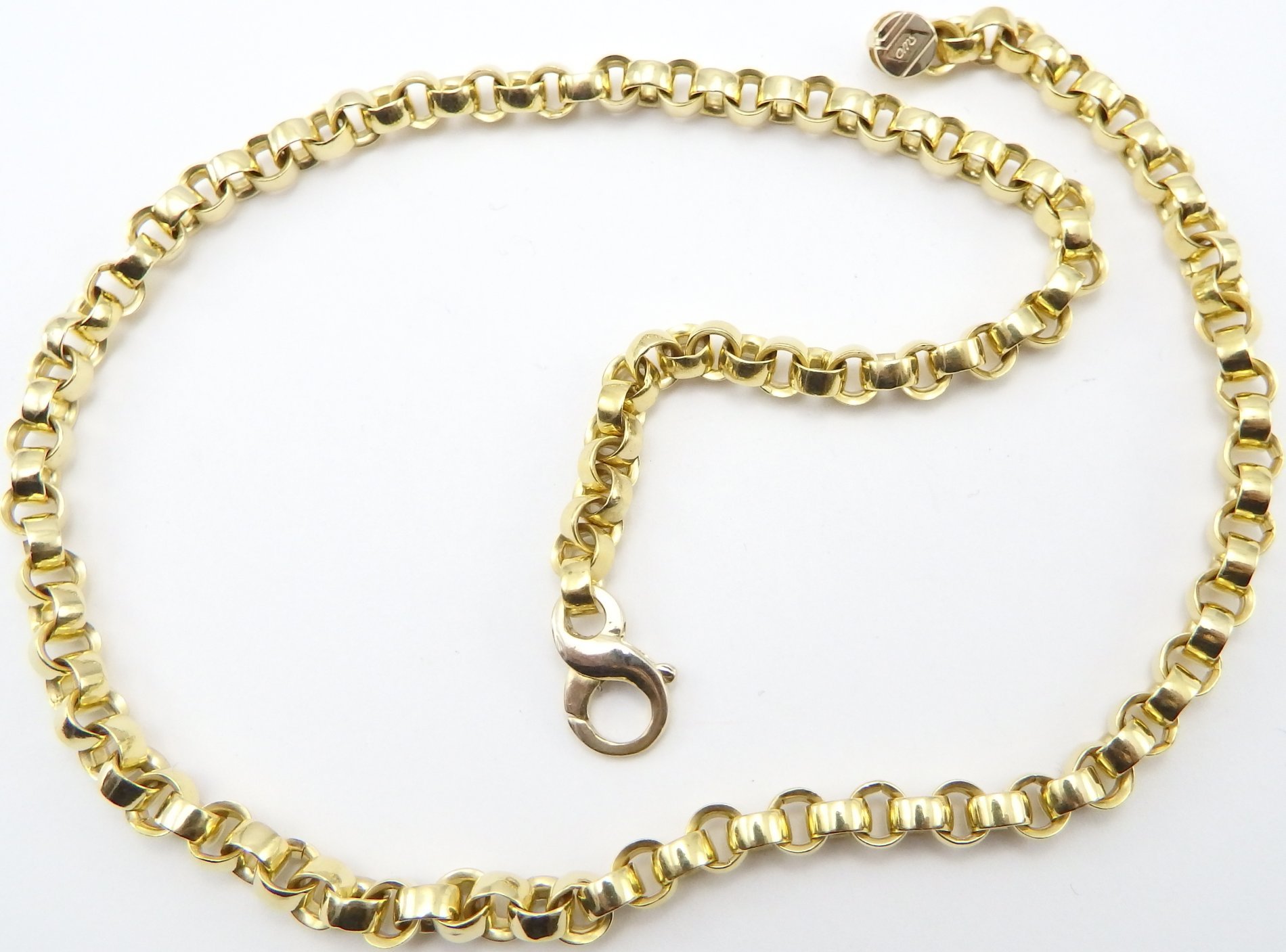 Heavy 18ct solid gold chain 64 grams 18 inch long yellow gold belcher