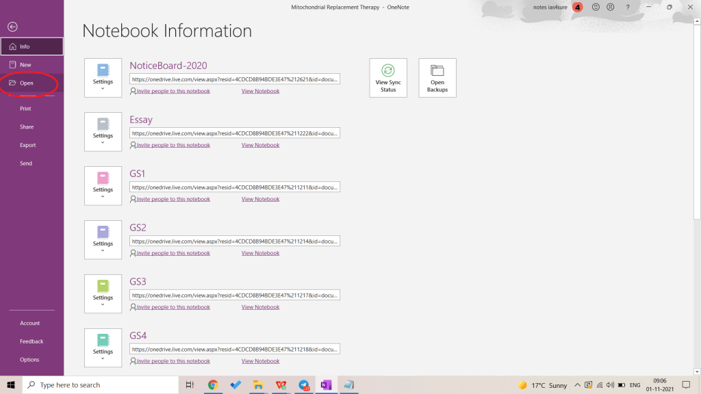 How to access shared notes in Onenote? IAS4Sure