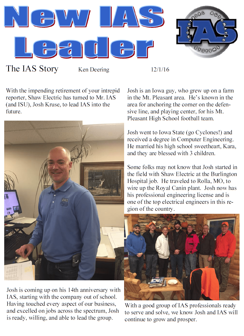 New IAS Leader IAS Engineering