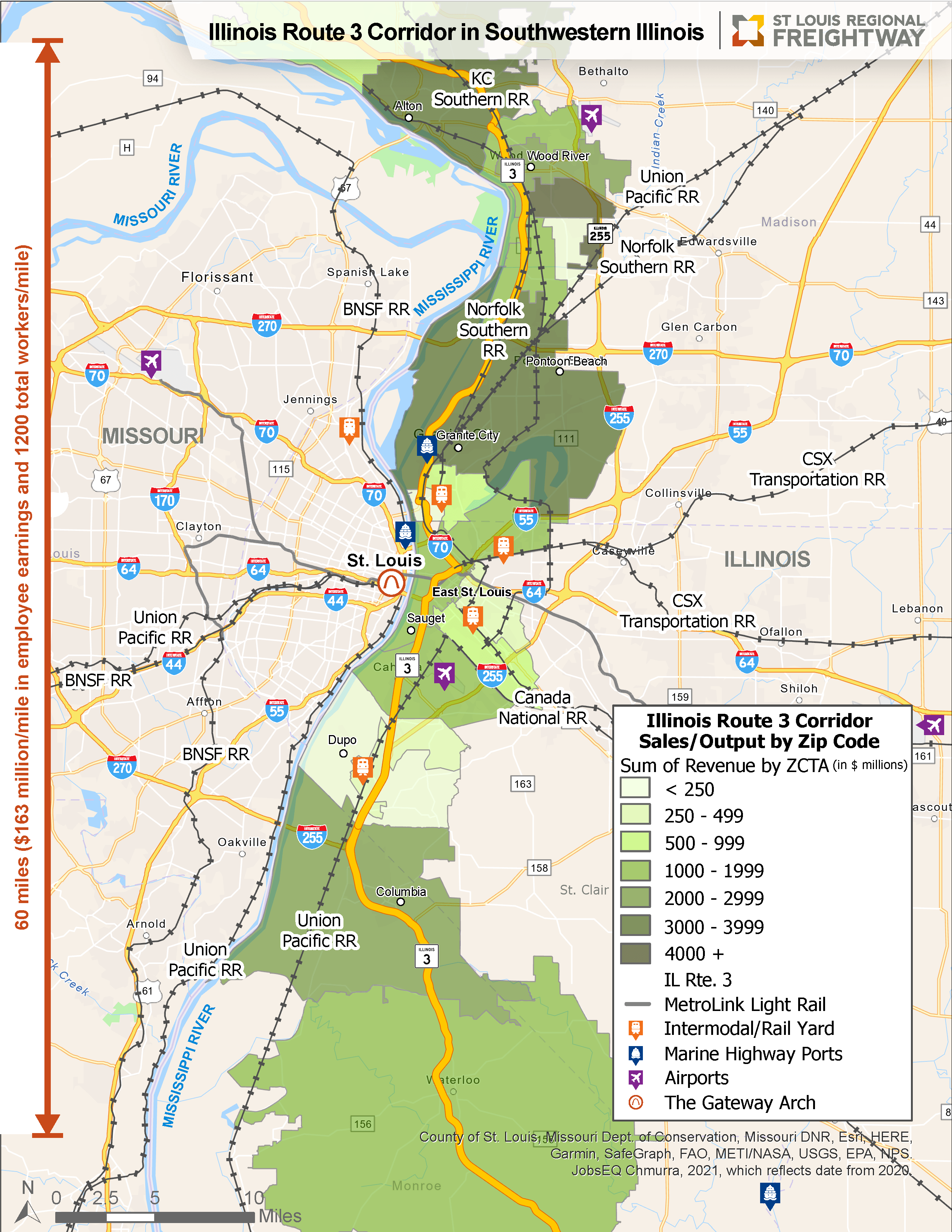 From St. Louis Regional Freightway A closer look at the IL Route 3 Corridor Illinois Business