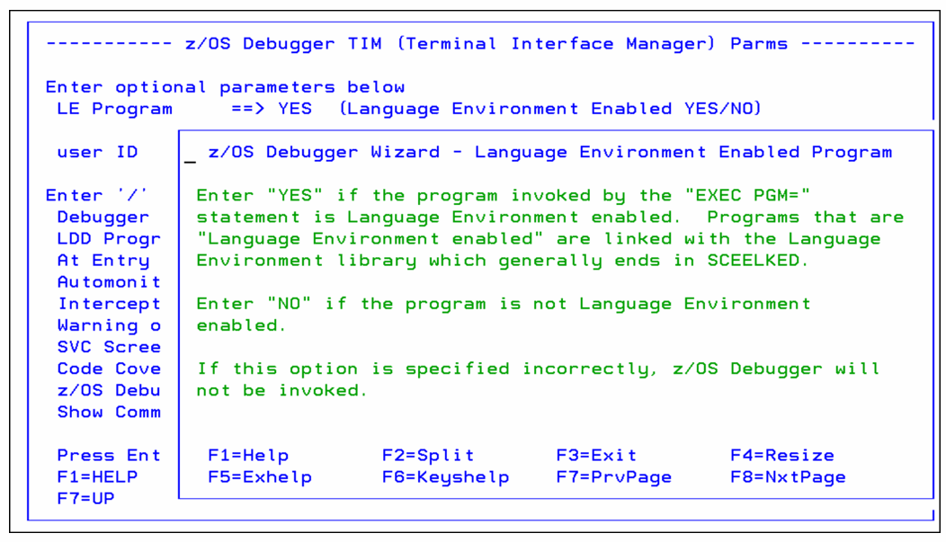 IBM z/OS Debugger JCL Wizard Debugging a Language Environment program