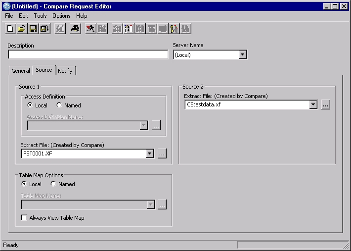 Source Tab Multiple Tables Comparison Mode
