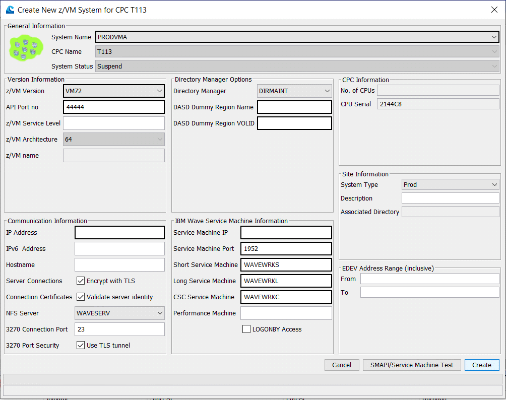 Create New z/VM System